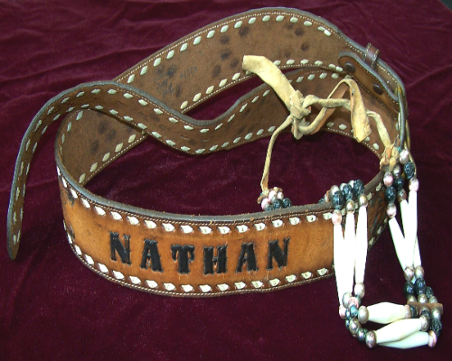 Belt & jewelry worn by Cajun musician Nathan Abshire