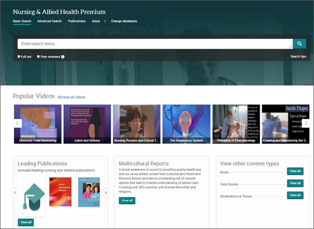 ProQuest Nursing Allied Health Premium Screenshot