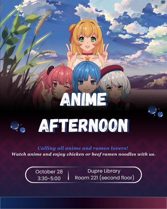 Join us for Anime Afternoon