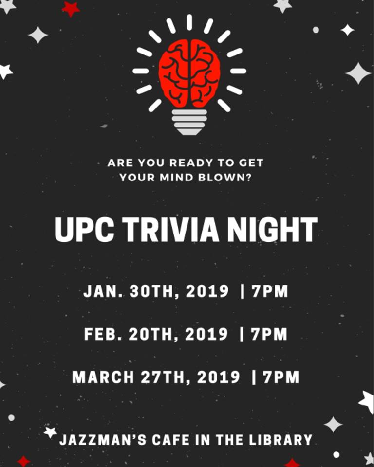 Flyer: UPC Trivia Night - 2019 Spring