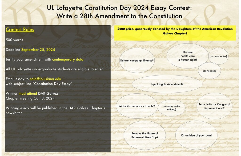 Constitution Day Essay Contest University Libraries