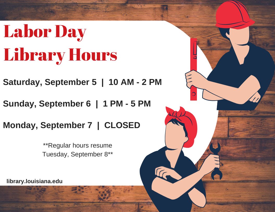 Flyer: Hours - 2020 Fall Labor Day