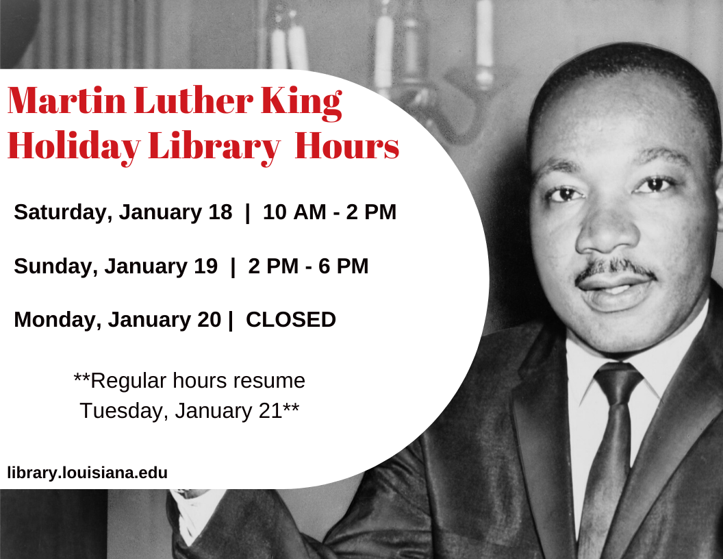 Flyer: Hours - 2020 Spring MLK JR Day