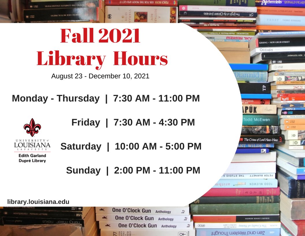 Flyer: Hours - 2021 Fall