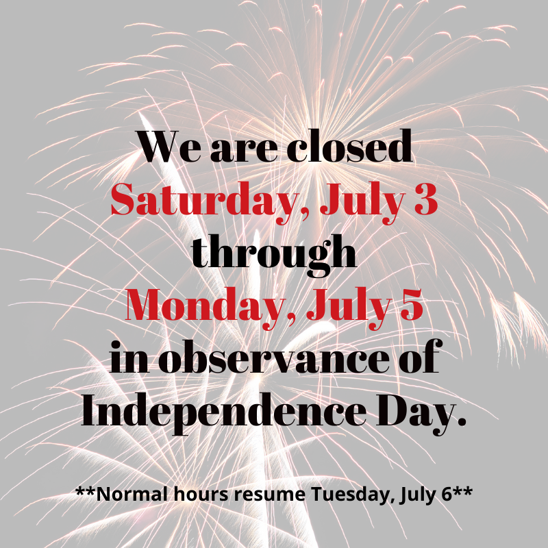 Flyer: Hours - 2021 Summer 4th of July