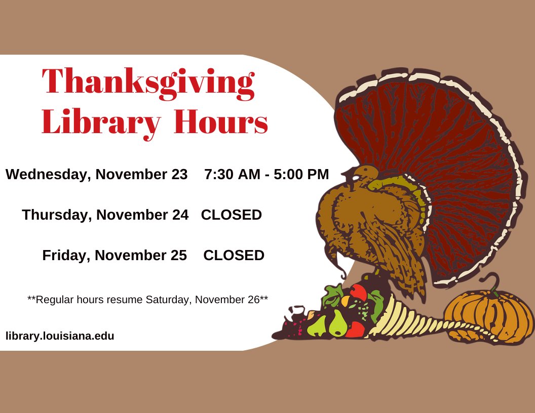 Flyer: Hours - 2022 Fall Thanksgiving