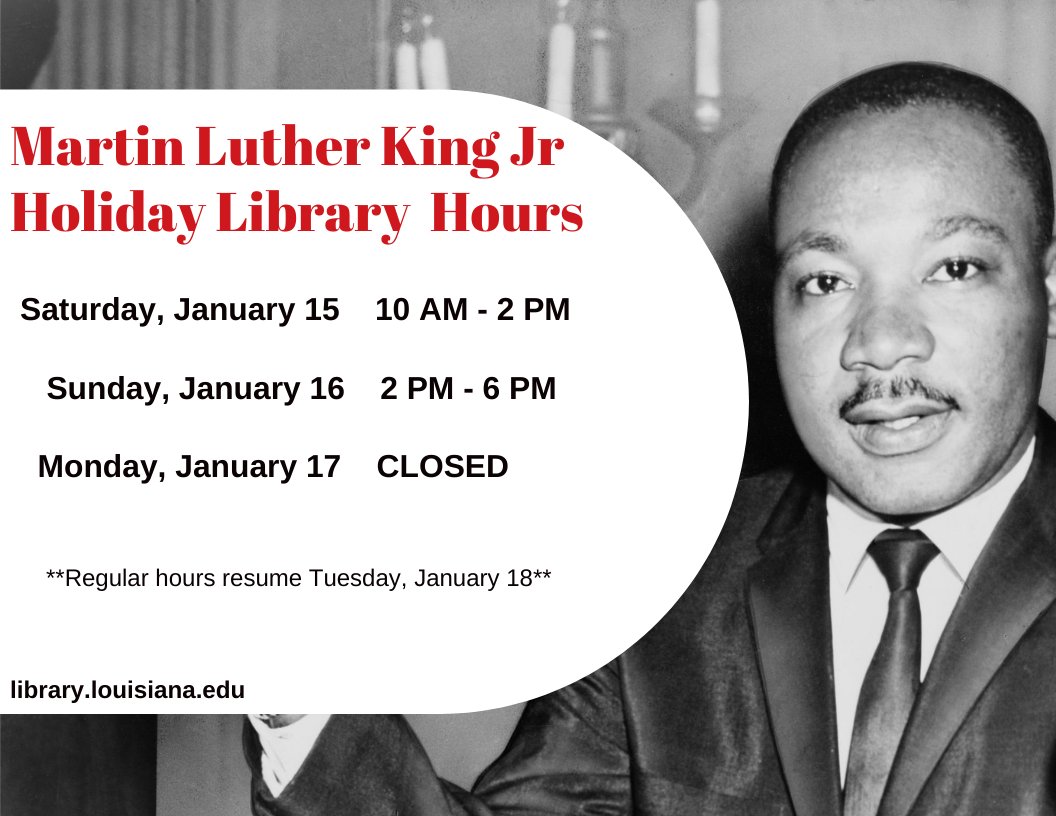 Flyer: Hours - 2022 Spring MLK JR Day
