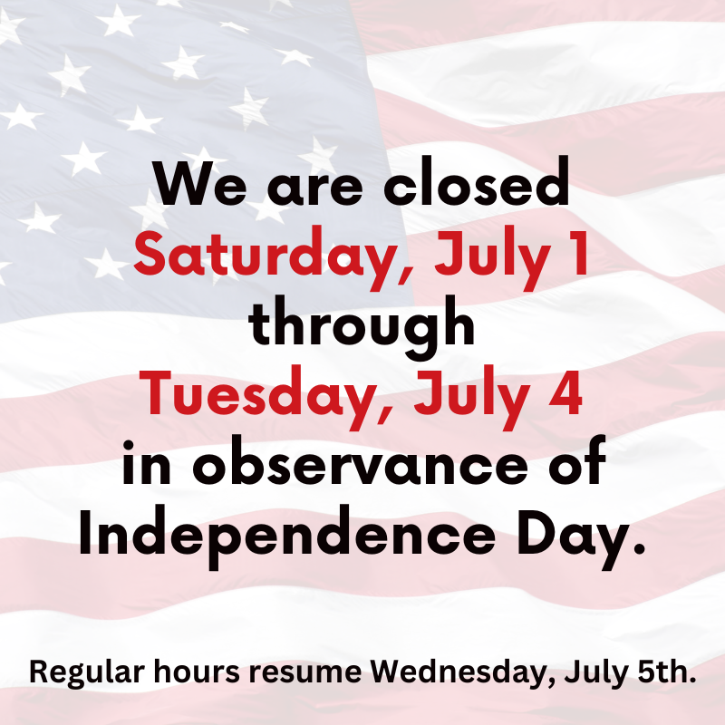 Flyer: Hours - 2023 Summer 4th of July