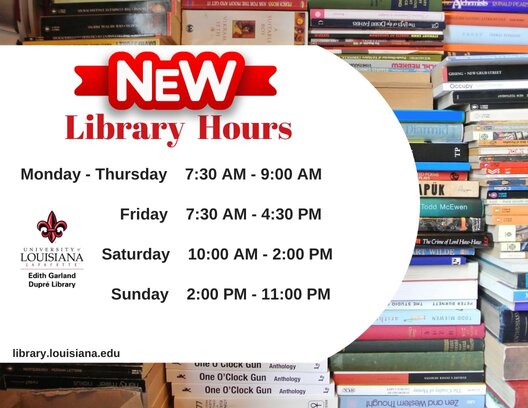 New library hours for Fall 2025 semester