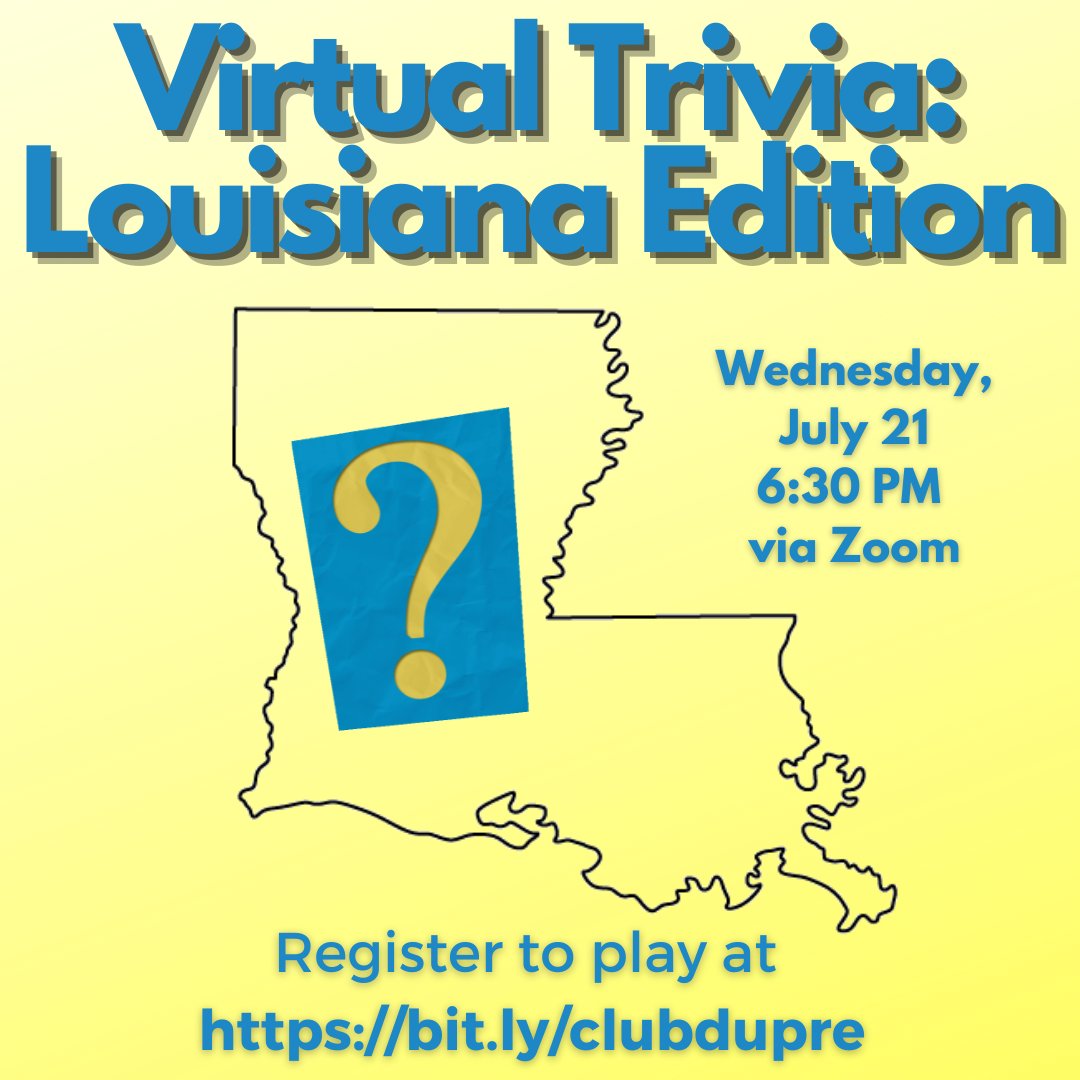 Flyer: Virtual Trivia: Louisiana Edition