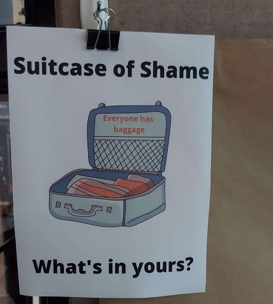 Library Therapy Wall: 2022 Spring - Suitcase of Shame -- What's in Yours?