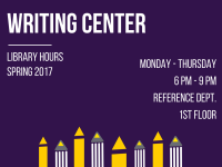 Flyer: Writing Center - 2017 Spring