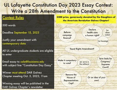2023 Constitution Day Essay Contest