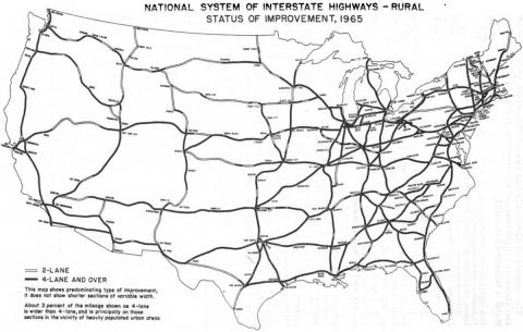 National System of Interstate Highways Rural - Map