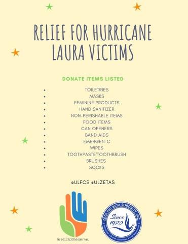 Relief for Hurricane Laura Victims