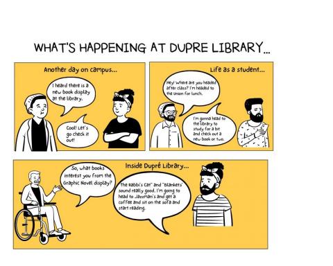 What's happening at Dupre Library Comic